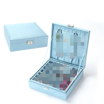 

Jewelry Box Female Portable Princess European Korean Earrings Trumpet Simple Earrings Ring Hand Jewelry Storage Box