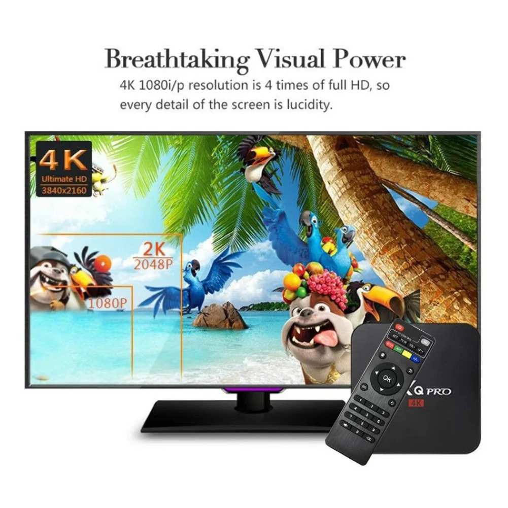 Тв-приставка 1+ 8GB HD WiFi HDMI Smart tv box телеприставка для Android 7,1 OS домашняя тв приставка