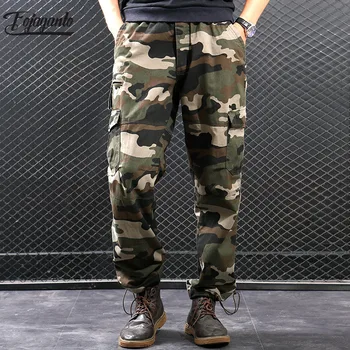 

FOJAGANTO Trend Brand Men Cargo Pants Men's Fashion Solid Color Wild Ankle-Length Pants Outdoor Straight Casual Pants Male