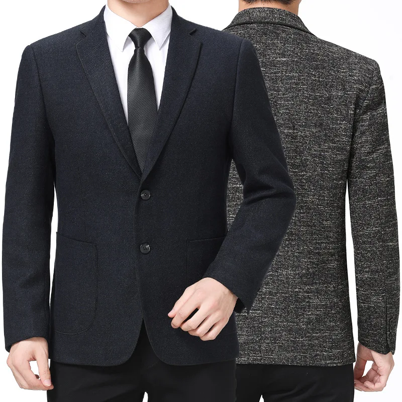 

Middle-aged Men Suit Jacket Autumn & Winter New Style Slim Fit Thick Suit Casual Daddy Clothes Tops