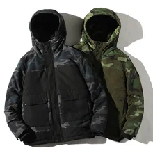 KENNTRICE Streetwear Winter Jacket Men Camouflage Tactical Jacket Warm Cotton Coat Man Bomber Jacket