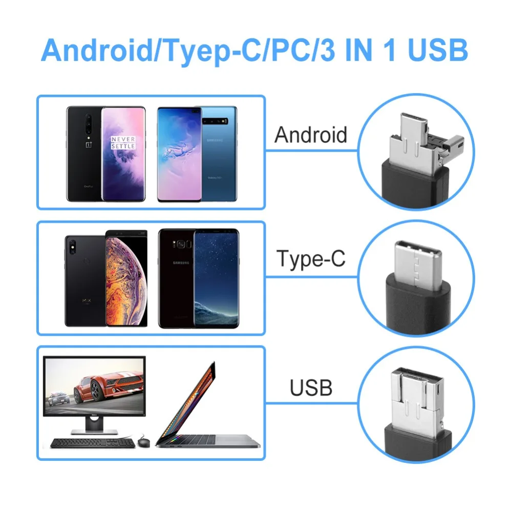 3 в 1 Ушная ложка инструмент для чистки Android type C USB 3,9 мм медицинский отоскоп Инспекционная камера Borescop ушной носовой ушной клинок эндоскоп