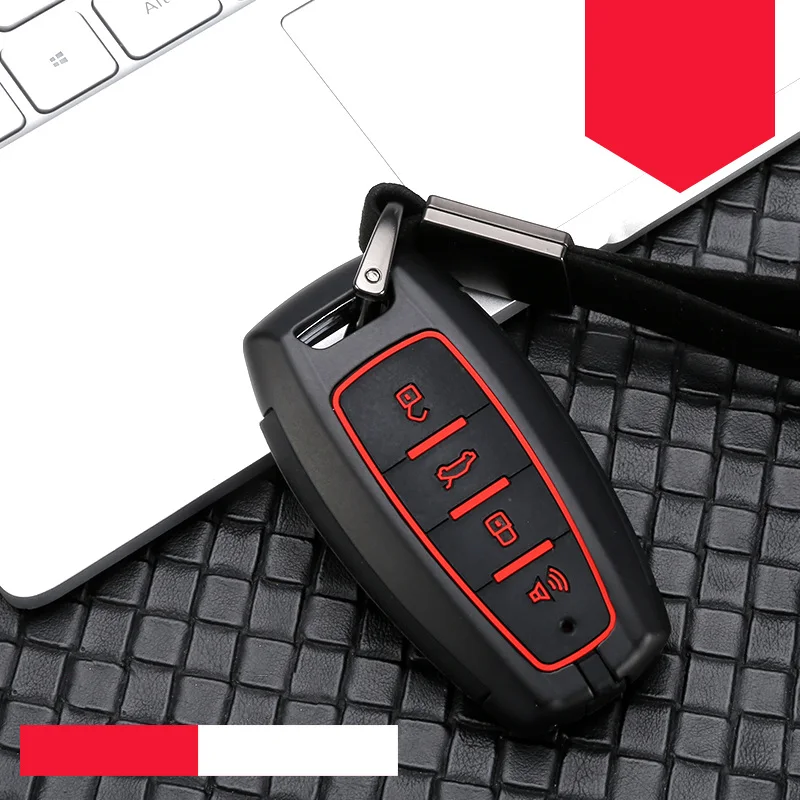 B-black red Чехол для ключей автомобиля, цинковый сплав, силикагель для Great Wall Haval Coupe H7 H8 H9 GMW H6 H2 HAVAL H6 H2S, автомобильные аксессуары, брелок для ключей - Название цвета: B-black red
