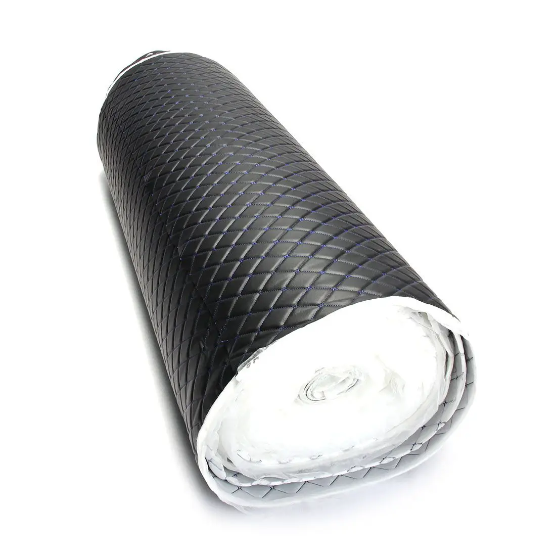 Eco-leather self-adhesive for auto, quilted, leather covers, furniture-standard black figured rhombus Blue 7mm 1.40 m x 1 p. m