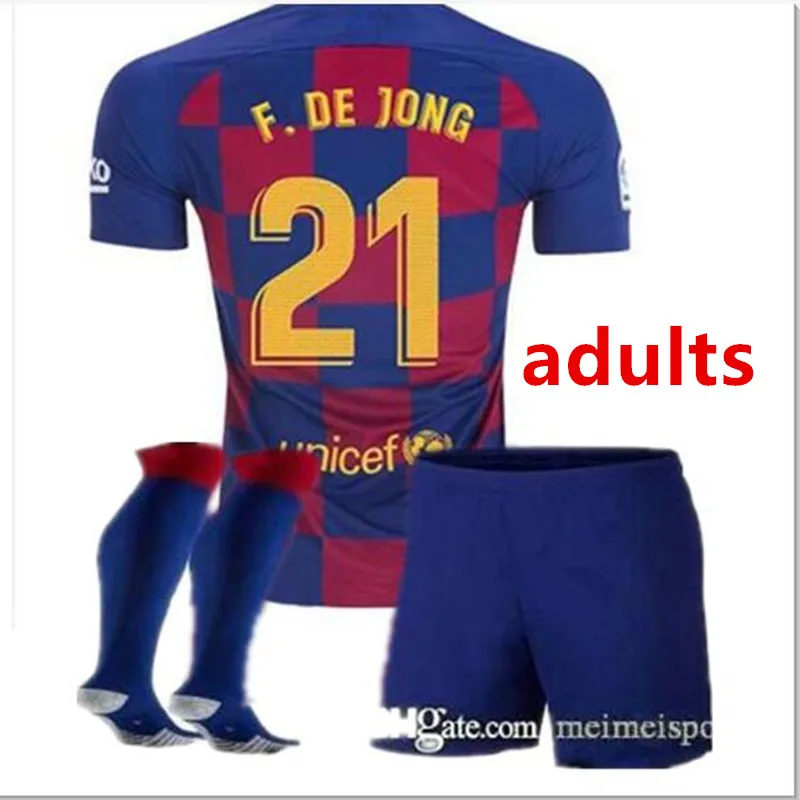 Набор для взрослых,, Barcaed Jersey soccer F. DE JONG GRIEZMANN MESSI SUAREZ ARTHUR COUTINHO VIDAL I. RAKITIC, футболка для футбола - Цвет: shirt