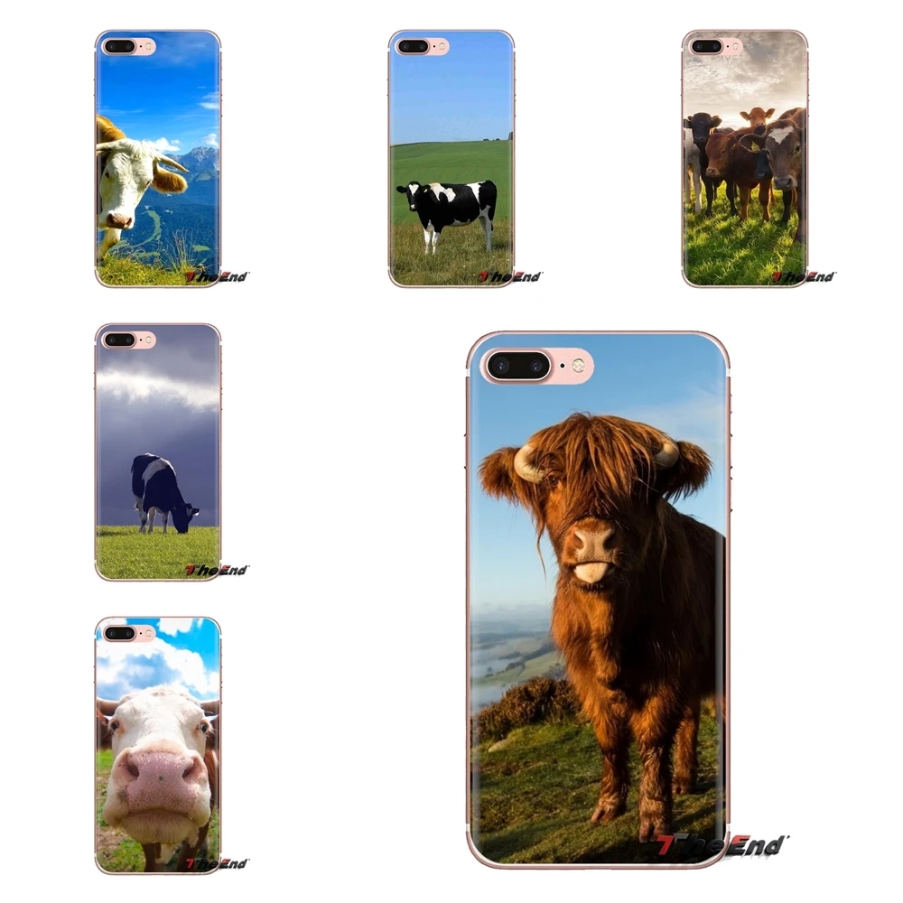 Cow Animal Soft Transparent Shell Covers For iPhone XS Max XR X 4 4S 5 5S 5C SE 6 6S 7 8 Plus Samsung Galaxy J1 J3 J5 J7 A3 A5 |