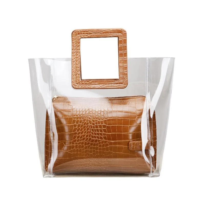 

Zhenshang Cross Border Ins2019 Summer New Style Korean-style Different Size Bags Transparent Women's Handbag Jelly Multi-color W