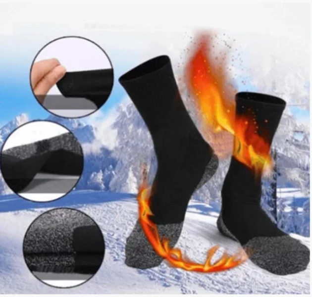 

Socks 35 Degree Below Black Insulation Skiing Long Outdoor Aluminized Fiber Warm Sports Winter