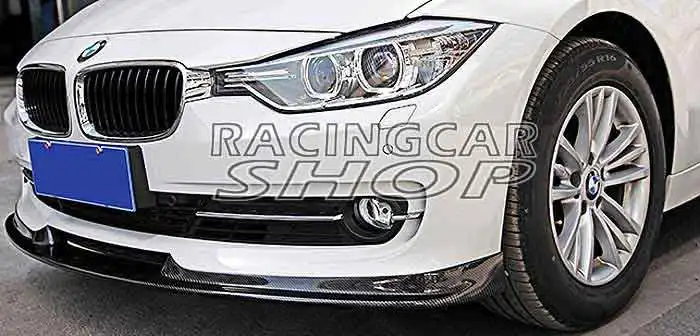 H STYLE REAL CARBON FIBER FRONT BUMPER LIP SPOILER FOR BMW F30 3-SERIES SEDAN 2012UP