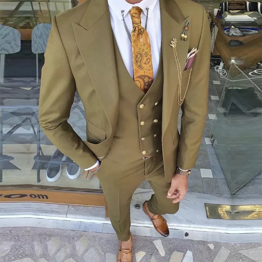 

Spring/Autumn African Men Suits 3 Pieces Wedding Tuxedo Costume Homme Single Breasted Jacket+Vest+Pants Groom Wear Blazer 2022
