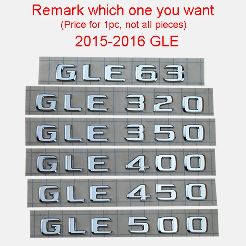Хромированные буквы, цифры, Эмблема для Mercedes Benz A C S CLA CLE CLS GLA GLC GLE GLS, значок, автомобильный Стайлинг, переоборудование багажника, логотип, наклейка - Цвет: 2015-2016 GLE