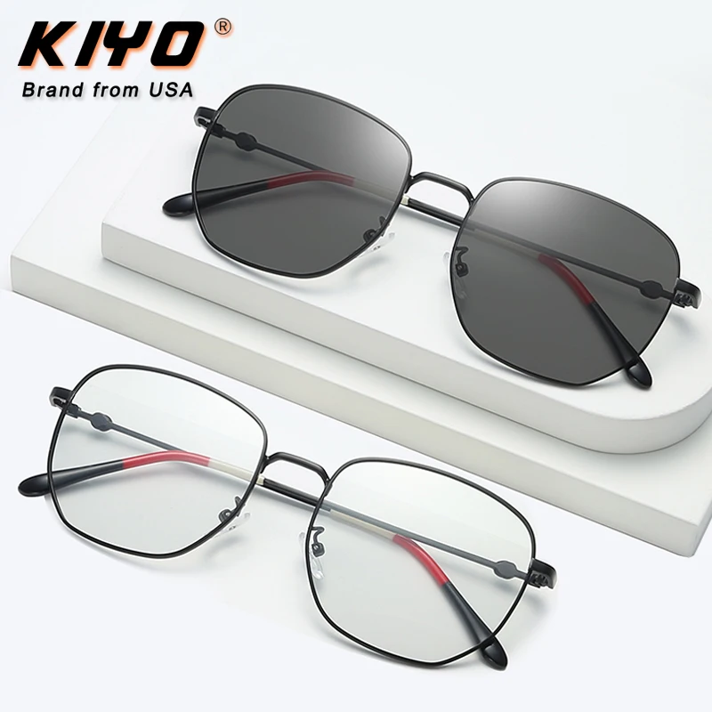 

Солнцезащитные очки KIYO, унисекс, многоугольные, фотохромные, металлические, классические, с защитой от синего света, UV400, для вождения, 2020, 2886