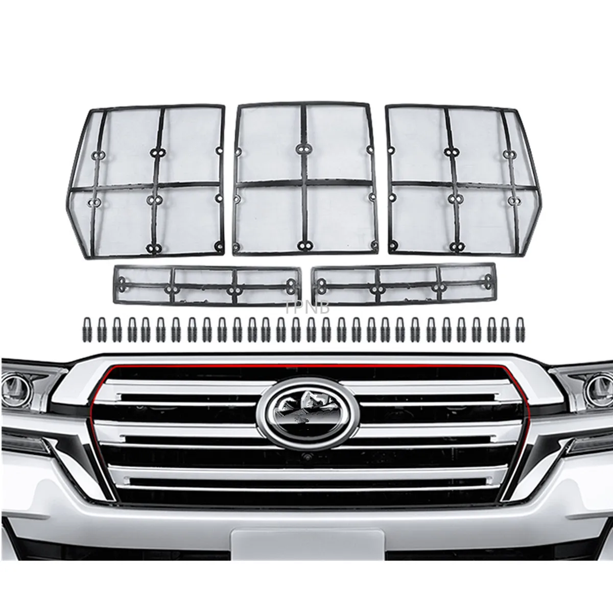 Передняя решетка автомобиля противомоскитная сетка для Toyota Land Cruiser 200 LC200 Fj200 2008 2009 2010 2011 2012 2013