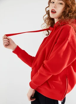 

NEW Spring and autumn winter women's hooded medium length thin loose 2019 new thickening comfortable leisure