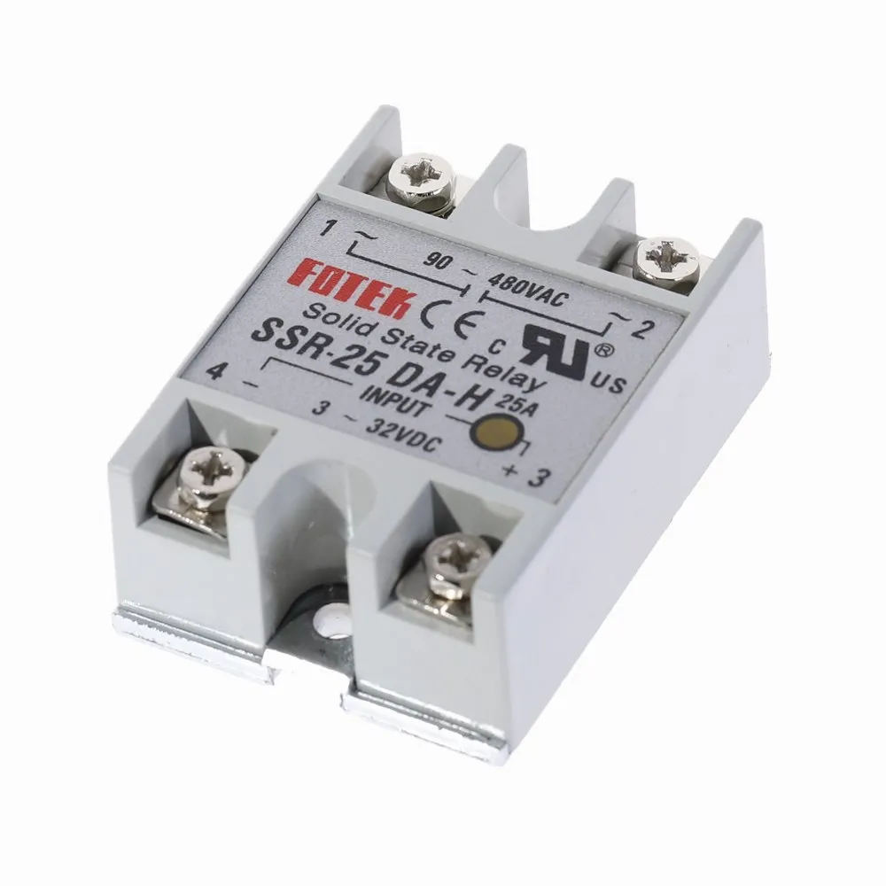 Твердотельное реле SSR-25DA-H 25A 3-32V DC до 90-480V AC SSR 25DA H твердотельное реле регулятор сопротивления