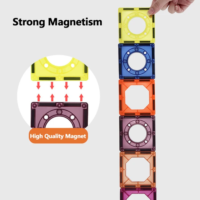 DIY Building Blocks Assembly Magnetic Sheet Track Curve Sliding Pipeline Colorful Windows Puzzle Enlightenment Toys For Children 4