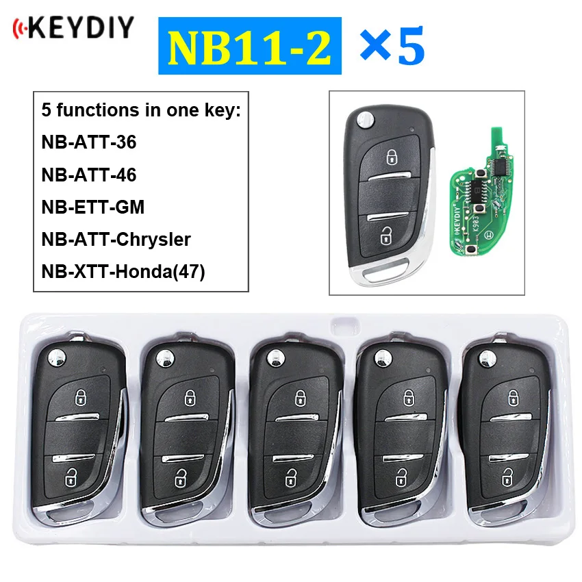5 шт./лот NB11-2 Многофункциональный nb-серии дистанционного управления автомобильный ключ(все функции чипы в) для KD900 KD900+ URG200 KD-X2 Mini KD