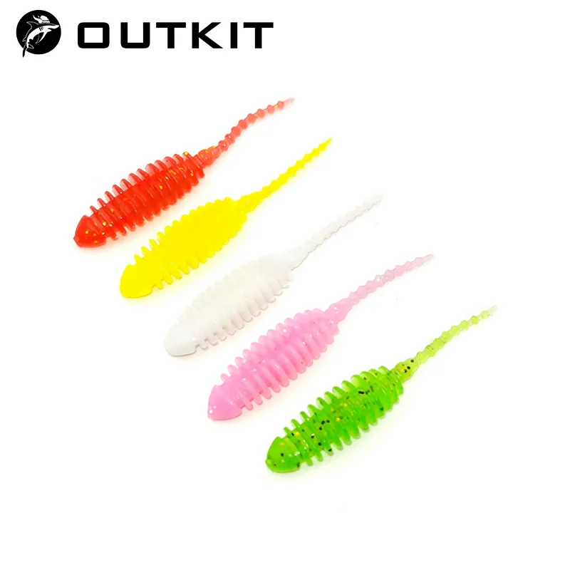 Wbestexercises Lot de 50 appâts artificiels en plastique souple pour truite - Rose