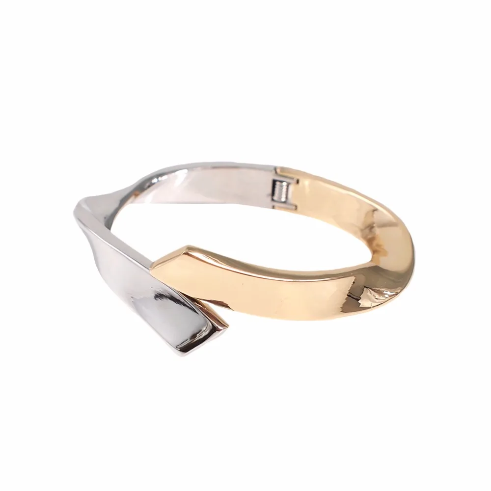 Смешанные цвета браслет из сплава браслеты для женщин Модные металлические геометрические массивные Браслеты Ювелирные Браслеты Аксессуары UKEN - Окраска металла: Gold silver