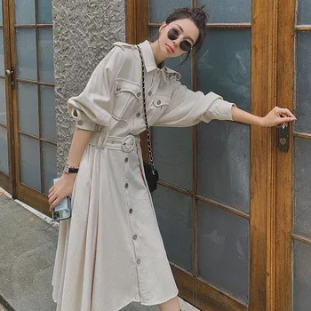 

Early Autumn Shirt Shirt Workwear Long Sleeve Full Body Dress New Style Slimming Elegant WOMEN'S Dress