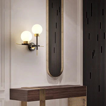 

Nordic Wall Lights Glass LED Wall Lamp Indoor Decor Sconces Bathroom Fixtures Bedroom Bedside Living Room Studyroom Hanging Lamp