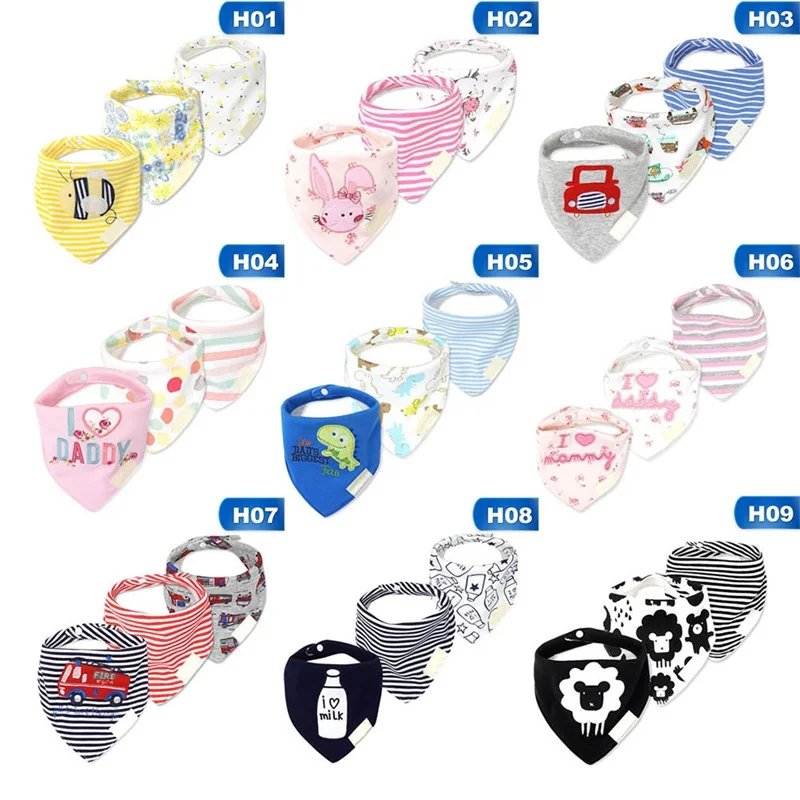 3 шт./лот хлопоковый для новорожденных малышей Bibs Одежда высшего качества для мальчиков, полотенце для девочек мультяшная бандана слюнявчик Нагрудник слюнявчик для младенца Полотенца