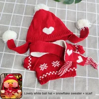 1set Clothes Suit Exquisite Soft Knitted Sweater DIY Accessories For 30cm Kawaii Yellow Duck Lalafanfan Plush Toys Stuffed Dolls 1