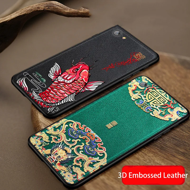 

Aixuan Leather For iPhone 6 iPhone 6s Phone Case 3D Emboss Patterned Leather silicon back cover cases for iPhone 6s plus Capa