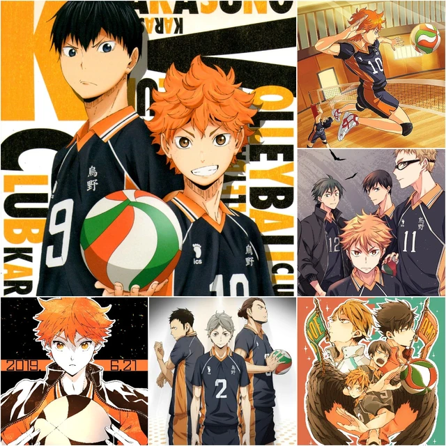 Haikyuu anime cartaz personagem voleibol menino pintura em tela