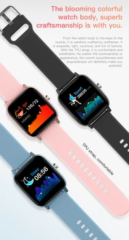 

Smart Watch For Android IOS Electronics Smart Clock Fitness Tracker Silicone Strap Smart-watch Hours Temperature Measurement