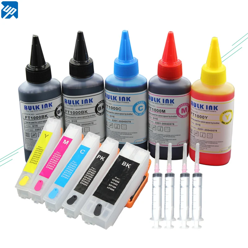 26XL Refillable Ink Cartridge for Epson XP-510 XP-520 XP-600 XP-610 XP-615 XP-620 XP-625 XP-700 XP-710 XP-720 with 500ML ink