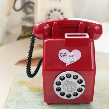 

London Red Telephone Piggy Bank Creative Red Telephone Booth London Spaarpotten Voor Geld Personalized Piggy Bank Plastic HH50QG