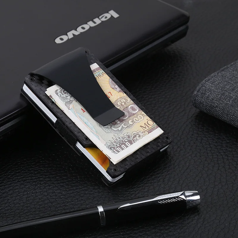 Углеродное волокно Rfid система анти вор для кредитных держатель карт Алюминиевый