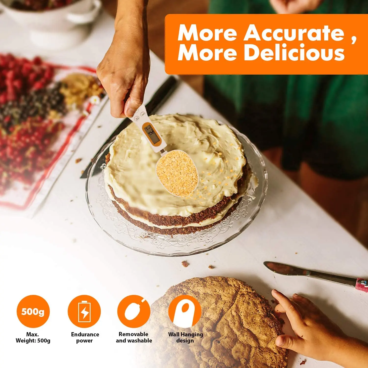 500g/0.1g Kitchen Scales Measuring Cup Baking Accessories LCD Display Electronic Digital Spoon Power Electronic Kitchen Scale