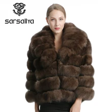 SARSALLYA натуральный Лисий мех пальто Женская куртка зимняя теплая Настоящий Лисий мех пальто для Femme пальто куртка теплая женская одежда Outerwe