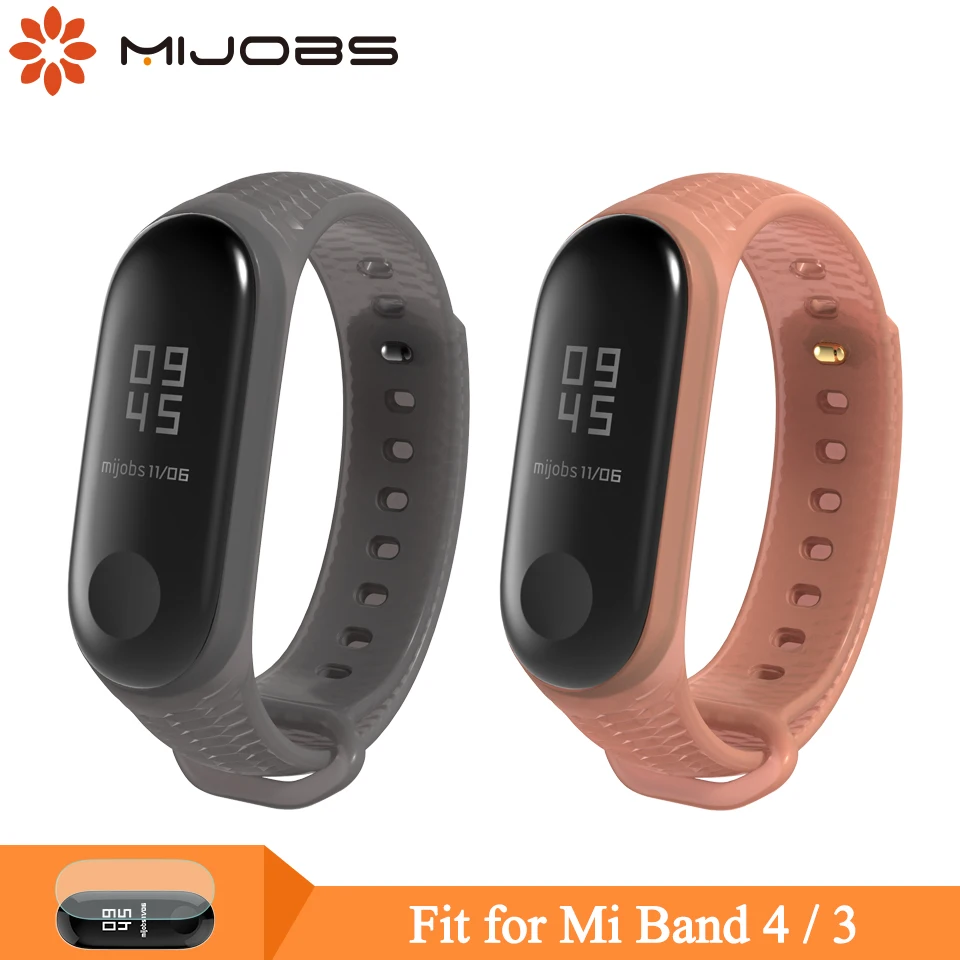 

Mijobs Mi Band 3 4 Strap Wrist Strap for Xiaomi mi Band 4 3 Sport Silicone Bracelet for Miband 4 3 Smart Watch Wristbands