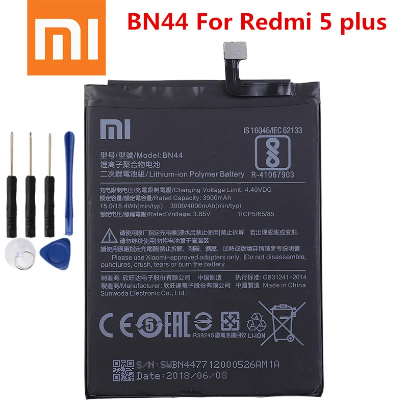 Аккумулятор Сменный для Xiaomi Mi Redmi 5 plus 99 &quotRedrice Plus BN44 оригинальный аккумулятор