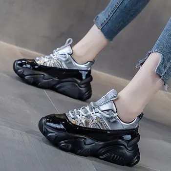 

Black Dad Shoes Women Ins Super Fire 2020 Autumn Platform Show Feet Small Casual Sports Running Students Sneakers Womans Shoes