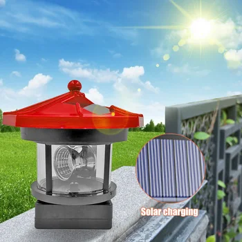 

Lighthouse Shape Solar Light Garden Fence Yard Outdoor Decoration Smart Sensor Beacon Rotating Beam LED Lamp