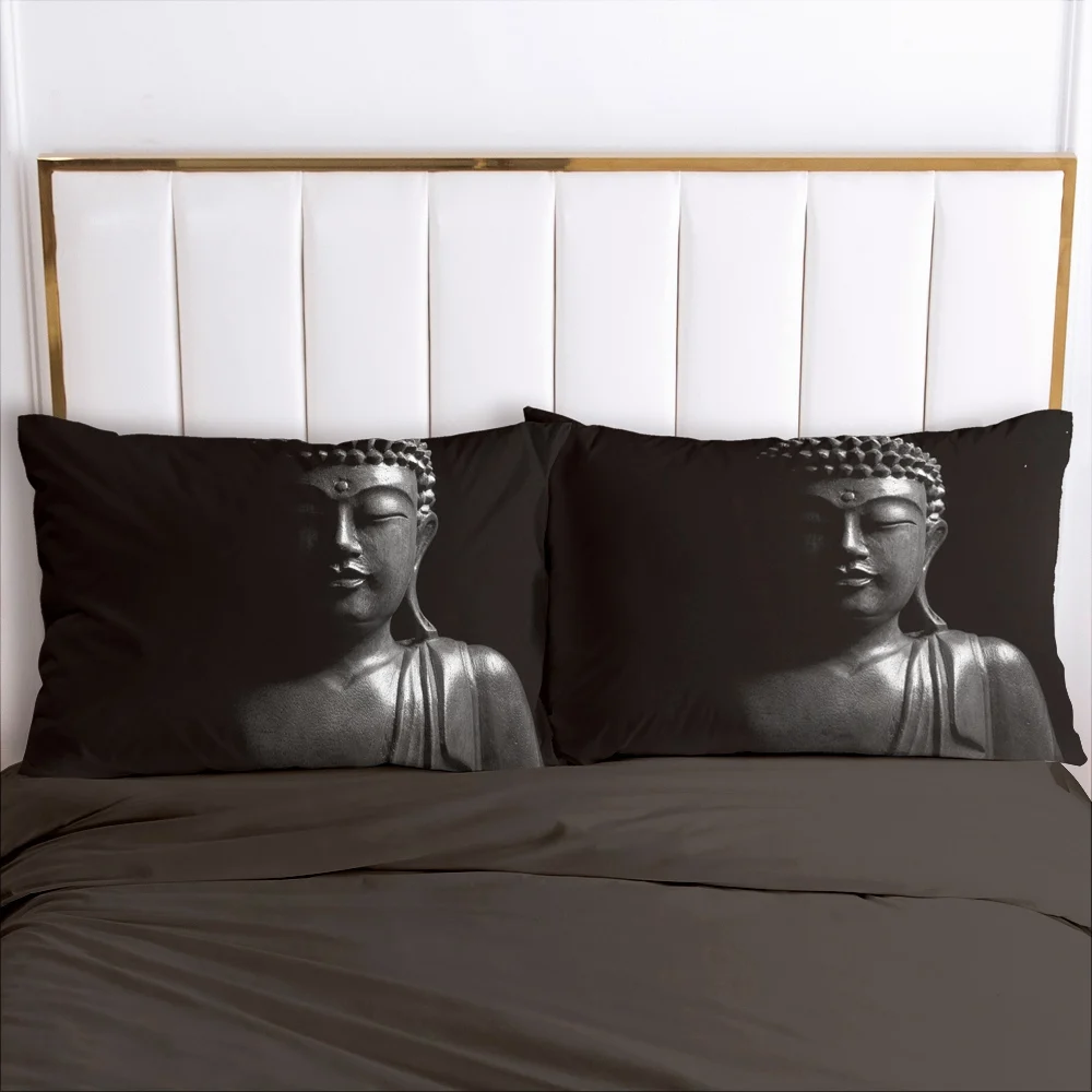

1pc Black Pillow cover Pillow case Bedding Pillowcase Pillowcovers decorative for home 3D HD Print Buddha body