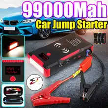 1500A светодиодный стартер для автомобиля, зарядное устройство для бензинового дизельного автомобильного аккумулятора, зарядное устройство 12 В, пусковое устройство, Беспроводная зарядка Usb 99900 мАч