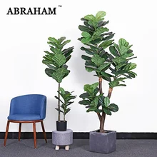 180 см большое искусственное дерево, пластиковое поддельное баньянское дерево с горшком, зеленое растение из ПУ, настоящие на ощупь листья для офиса, гостиной, магазина, Декор