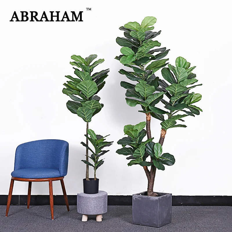 

180cm Large Artificial Tree Plastic Fake Banyan Tree With Pot Green PU Plant Real Touch Leaves For Office Living Room Shop Decor