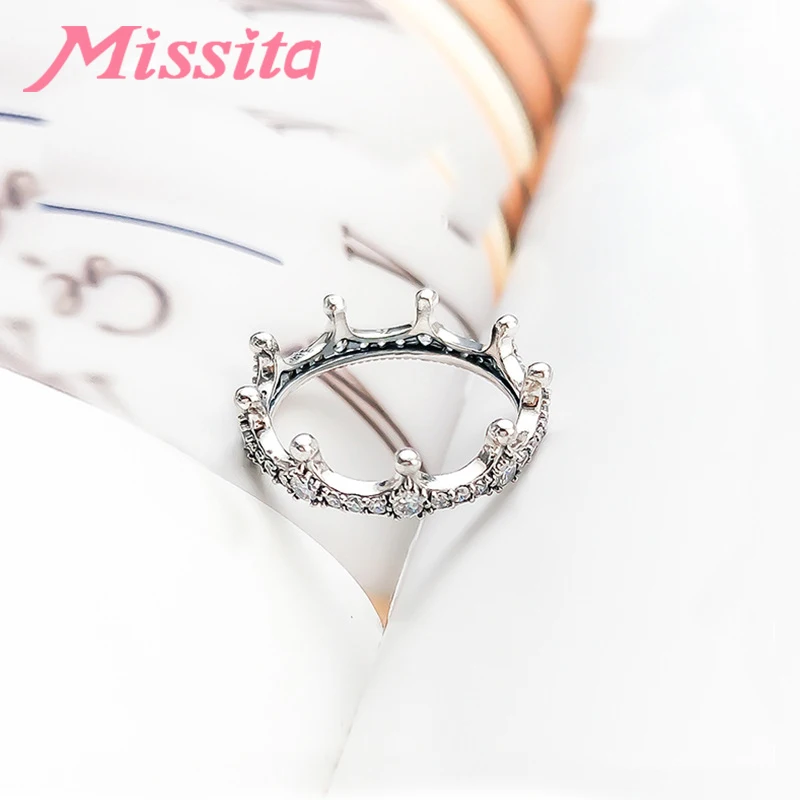 MISSITA, новинка, Корона из розового золота, кольца на палец, розовый кристалл, циркон, кольцо для женщин, свадьба, помолвка, ювелирное изделие, подарок, Прямая поставка