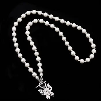 

Chuyau 925 Zircon Pearl Butterfly Necklaces Fine Jewelry Drop Shipping 2020 New Fashion Vintage
