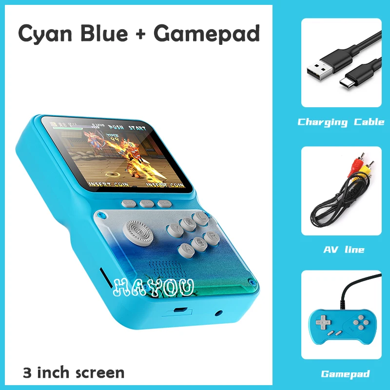 Handheld Games Console Mini Retro Video Game Players Bulit-in 500 Games 3 Inch HD Display AV Output Portable Video Game Console 