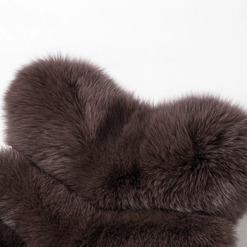Женский Длинный жилет из натурального Лисьего меха в полоску rf0042|blue fox fur coat|women real