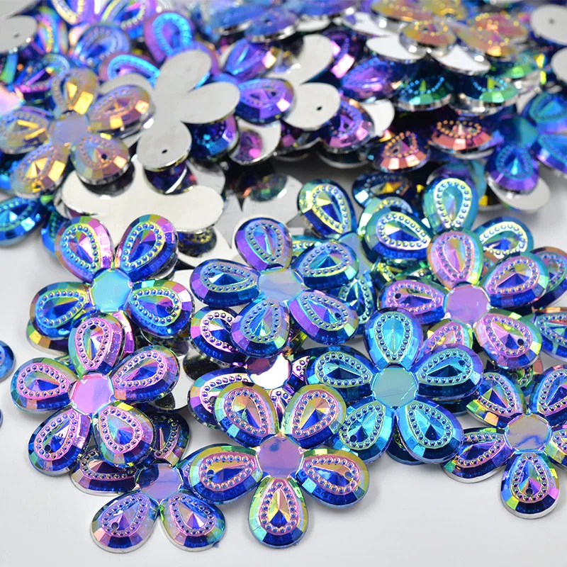 30mm-Big-Size-Sewing-Rose-AB-Flowers-Acrylic-Rhinestones-Flatback-Gems-Sew-On-Strass-Mix-Color (2)