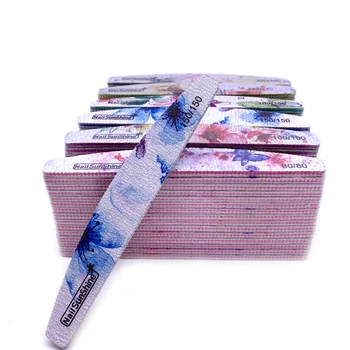 

50pc Nail File Strong Sandpaper Washable Nail Buffer Block 80/100/150/180/240/320 Grit Lime a ongle Manicure File Flower Printed