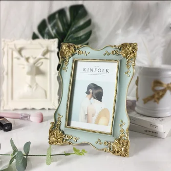 

New Murals European Photo Frame Home Decoration Retro Creative Home Gift 6 Inch Resin Wedding Nordic Photo Frame Set Furnishing